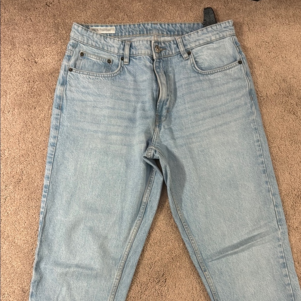 Zara Men's Light Blue Straight Jeans